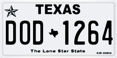 TX license plate DOD1264