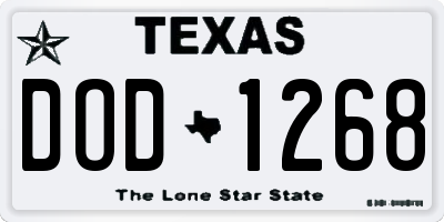 TX license plate DOD1268