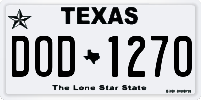 TX license plate DOD1270