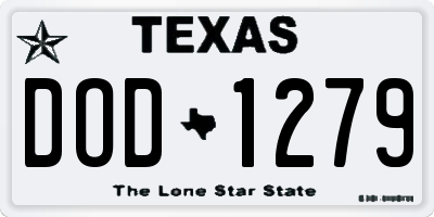 TX license plate DOD1279