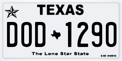 TX license plate DOD1290
