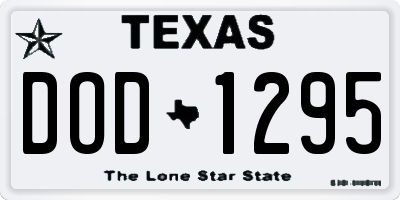 TX license plate DOD1295