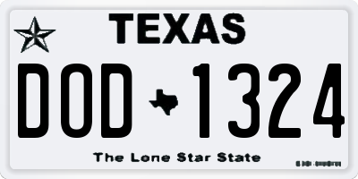 TX license plate DOD1324