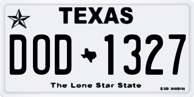 TX license plate DOD1327