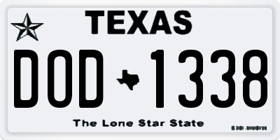 TX license plate DOD1338