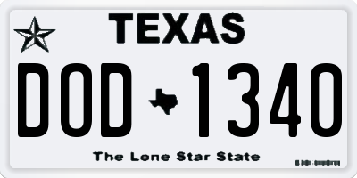 TX license plate DOD1340