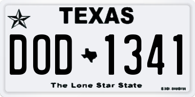 TX license plate DOD1341