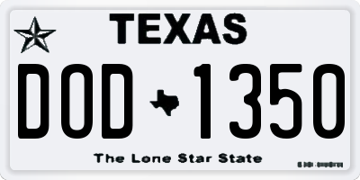 TX license plate DOD1350