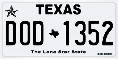 TX license plate DOD1352