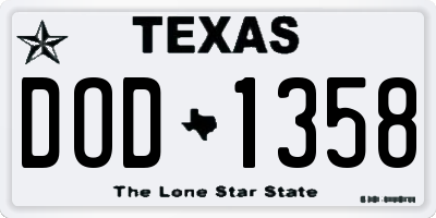 TX license plate DOD1358