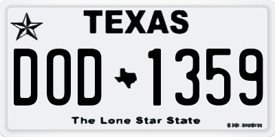 TX license plate DOD1359