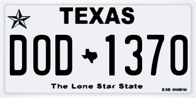 TX license plate DOD1370