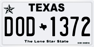 TX license plate DOD1372