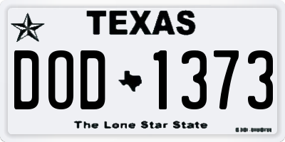 TX license plate DOD1373