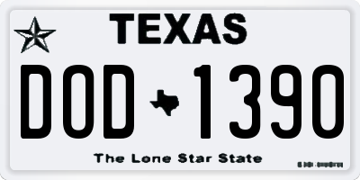 TX license plate DOD1390