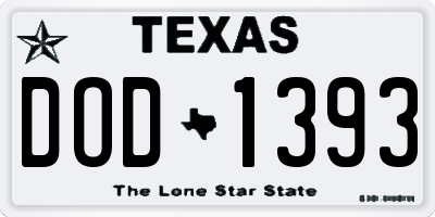 TX license plate DOD1393