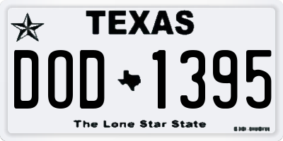 TX license plate DOD1395