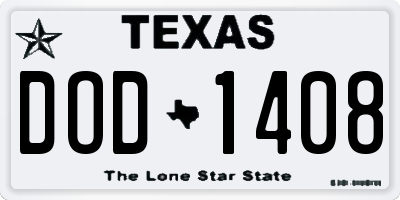 TX license plate DOD1408