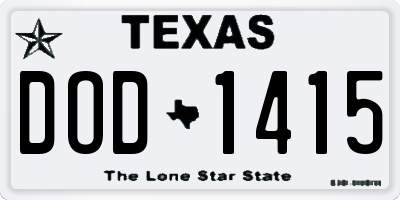 TX license plate DOD1415