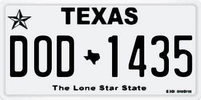 TX license plate DOD1435