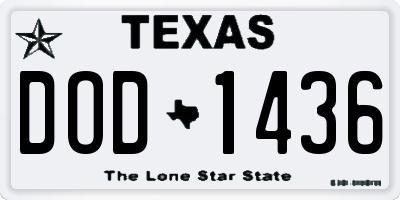 TX license plate DOD1436