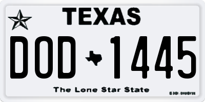 TX license plate DOD1445