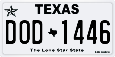 TX license plate DOD1446