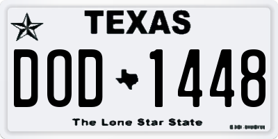 TX license plate DOD1448