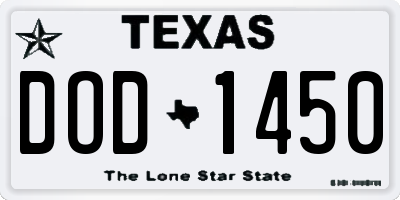 TX license plate DOD1450