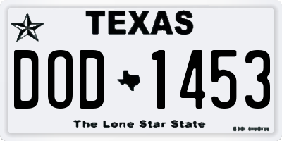 TX license plate DOD1453