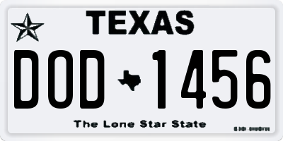 TX license plate DOD1456