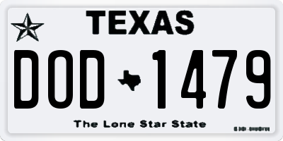 TX license plate DOD1479