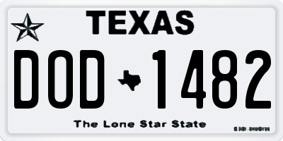 TX license plate DOD1482
