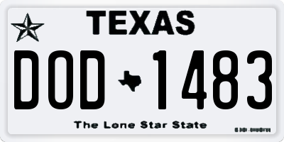 TX license plate DOD1483