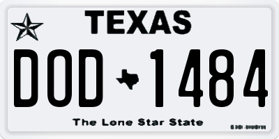 TX license plate DOD1484