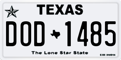 TX license plate DOD1485