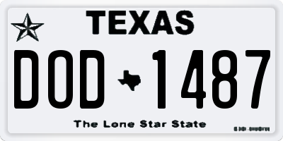 TX license plate DOD1487