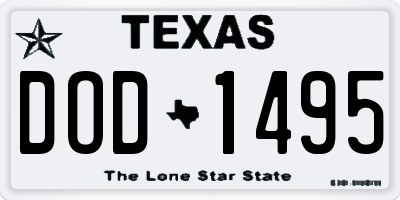 TX license plate DOD1495
