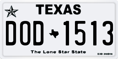 TX license plate DOD1513
