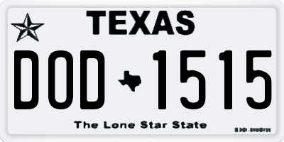 TX license plate DOD1515