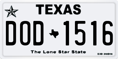TX license plate DOD1516