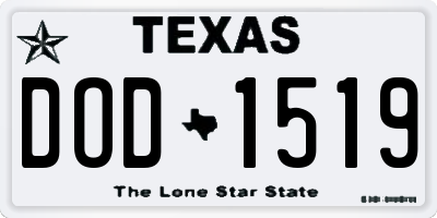 TX license plate DOD1519