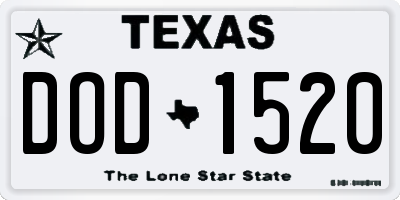 TX license plate DOD1520