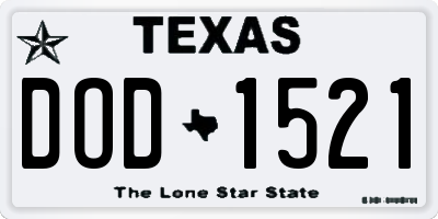 TX license plate DOD1521
