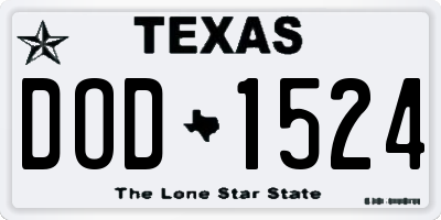 TX license plate DOD1524