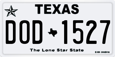 TX license plate DOD1527