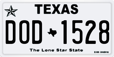 TX license plate DOD1528