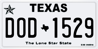 TX license plate DOD1529