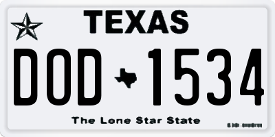 TX license plate DOD1534