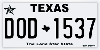 TX license plate DOD1537